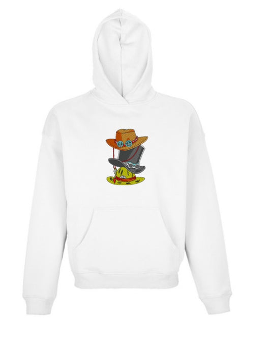 One Piece Custom | Sweat capuche brodé Chapeau des trois frères